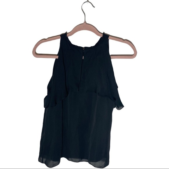 alice+olivia Cabot Cold-Shoulder Ruffle Silk Top - Picture 3 of 6